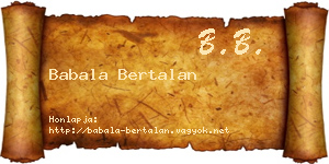 Babala Bertalan névjegykártya